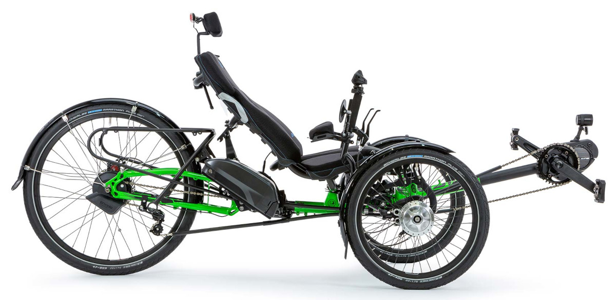 Recumbent Electric Trike with a Mid-Drive Motor Ice Trikes Fast Track Adventure HD