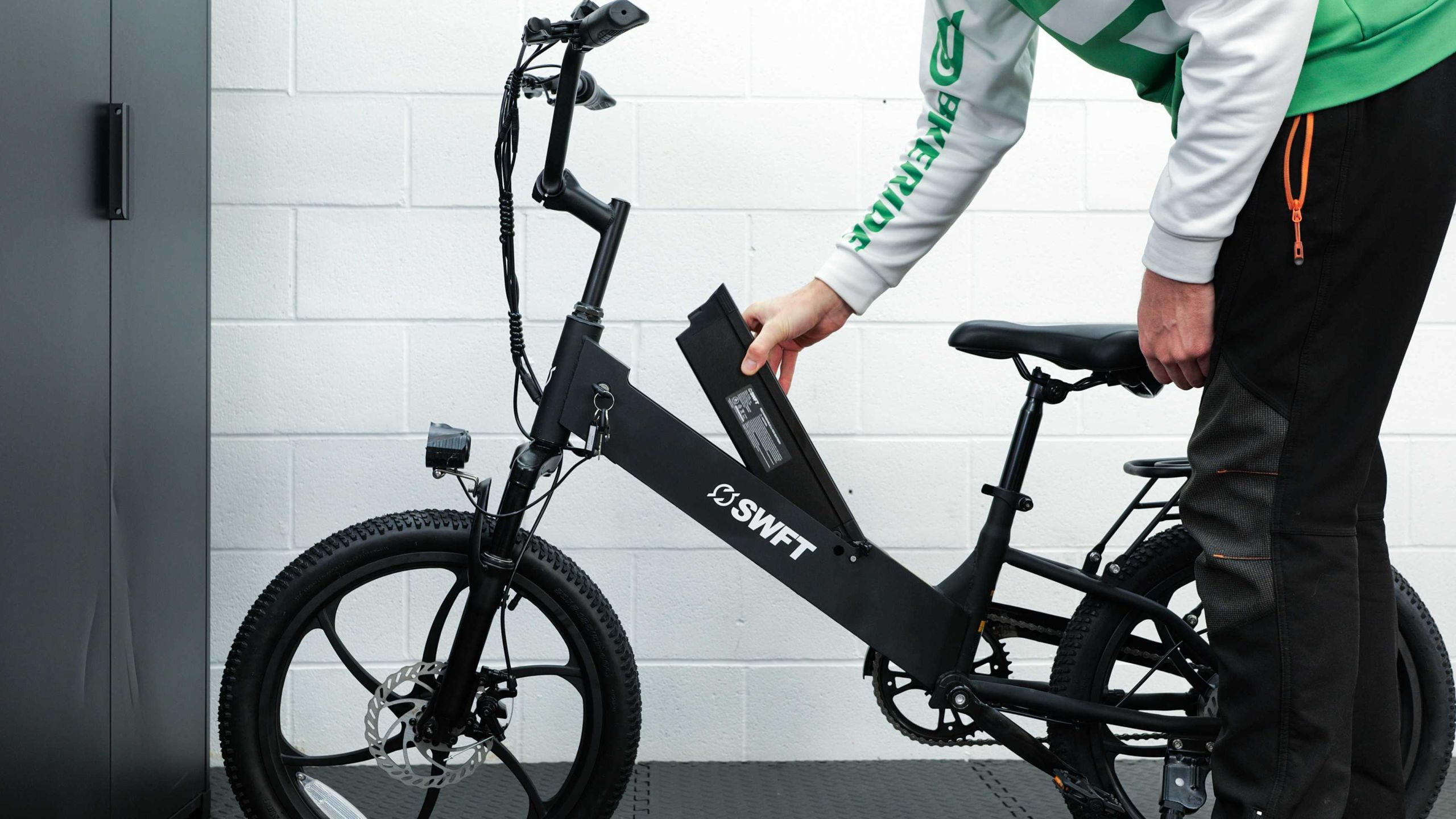 an ebike battery being removed