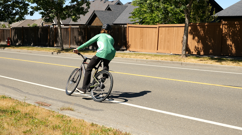 Riding Bike Into Turn