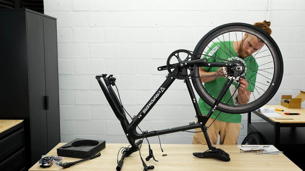 Assembly image bike on table