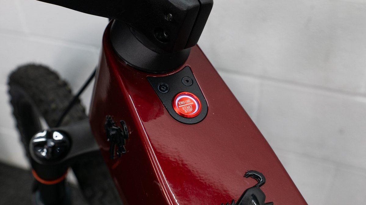 The down tube of a test e-bike, where the battery is built in