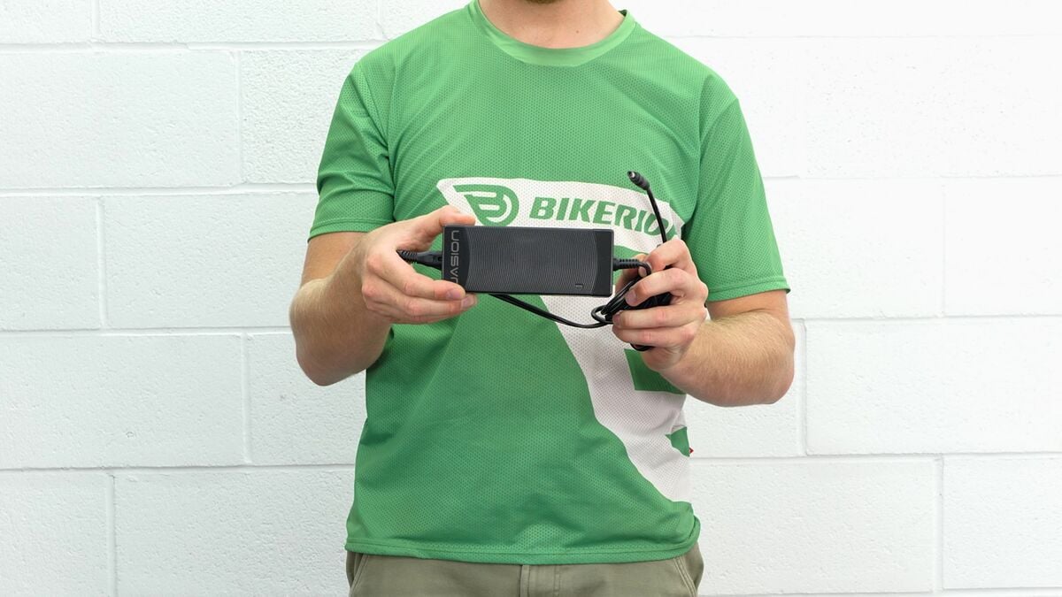 A compact e-bike charger