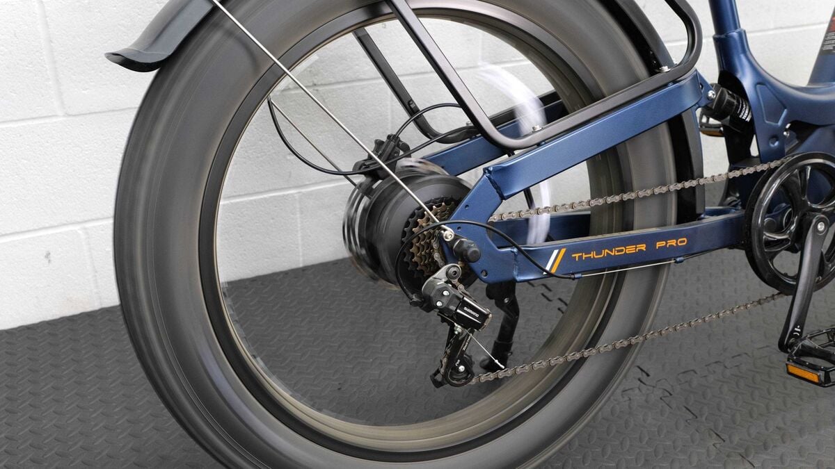 A rear hub motor up close