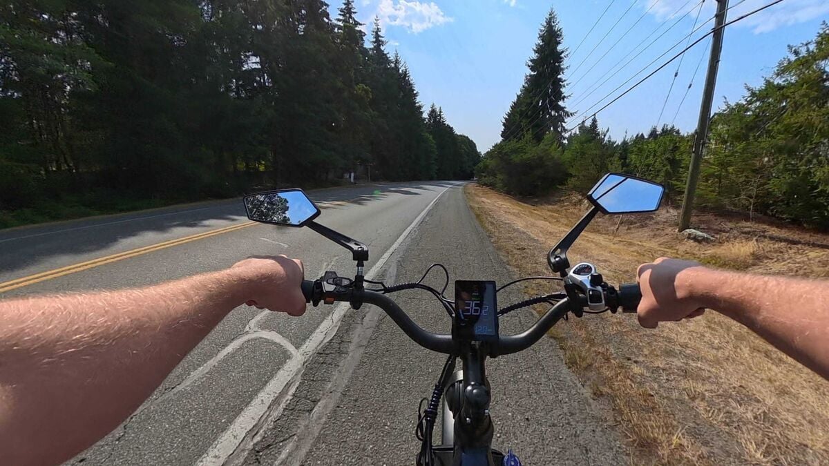 Rider view at a steady speed during a range run
