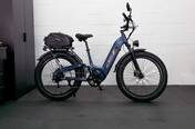 Our Jasion Thunder Pro ST test bike with its rack and tail bag in the BikeRide studio