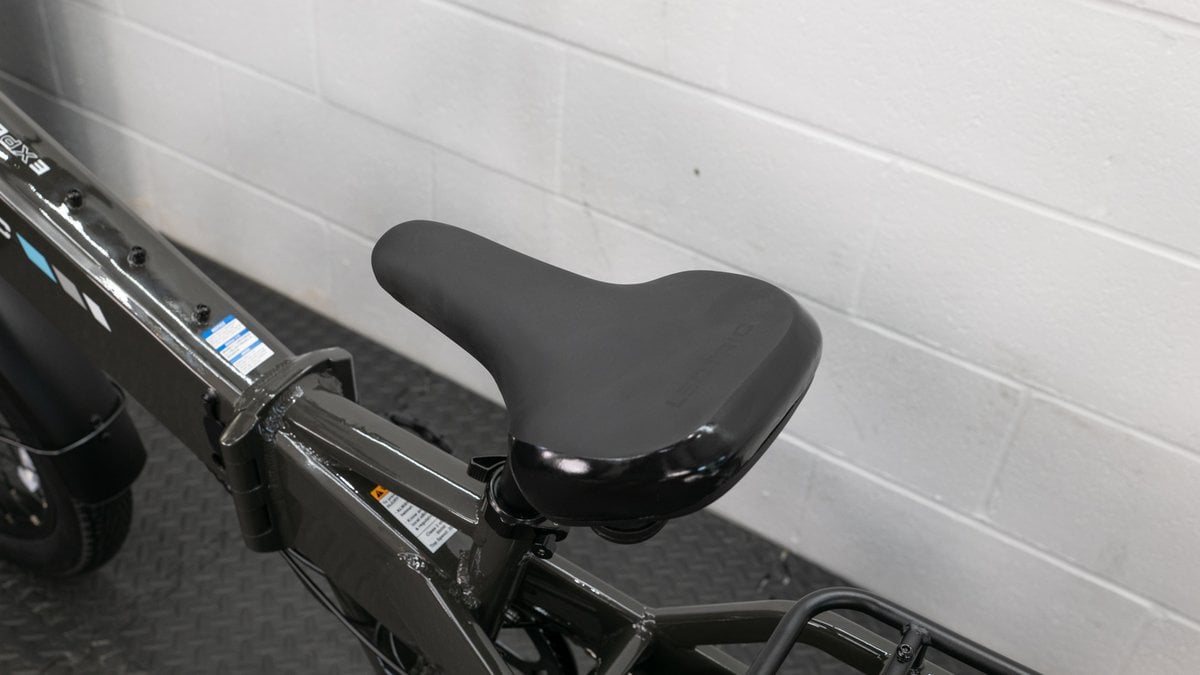 The saddle of a test bike
